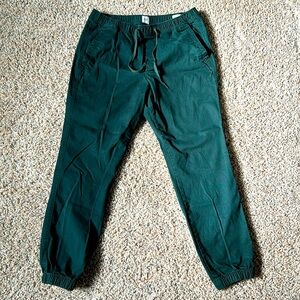 Gap Forest Green Essential Joggers. Size Medium
